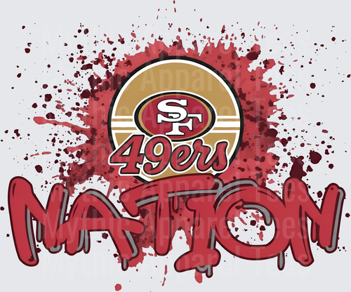 NFL Transfers San Francisco 49ers Nation Blood Splatter Logo Design