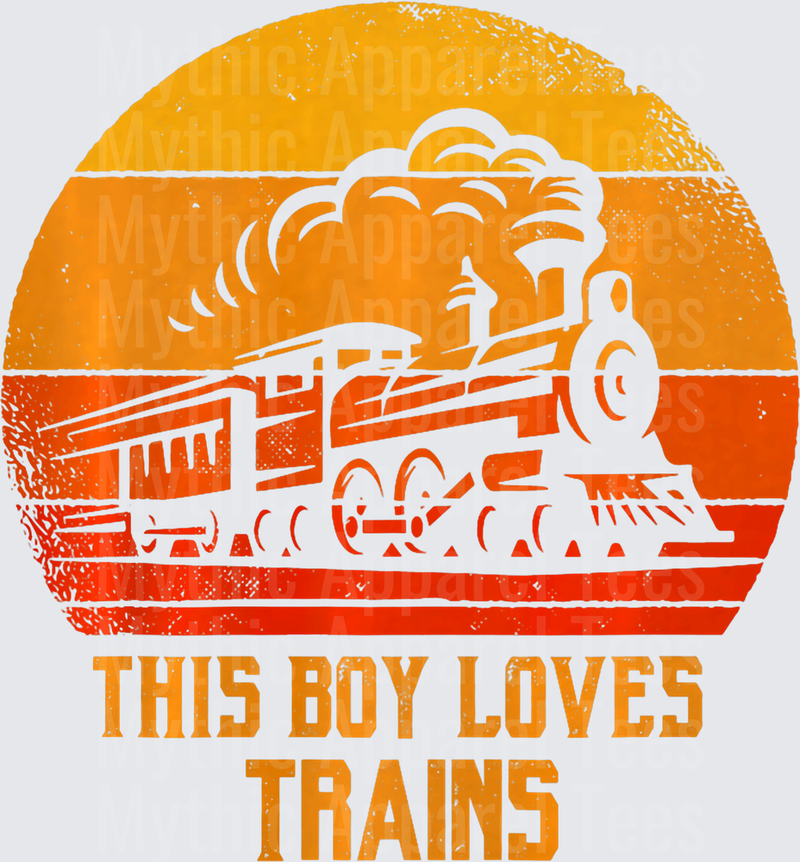 Vintage Train Wagon Lovers This Boy Loves Trains Premium Tri-Blend T-Shirt