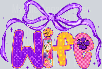 Wife Purple Ribbon DTF Wife Transfers