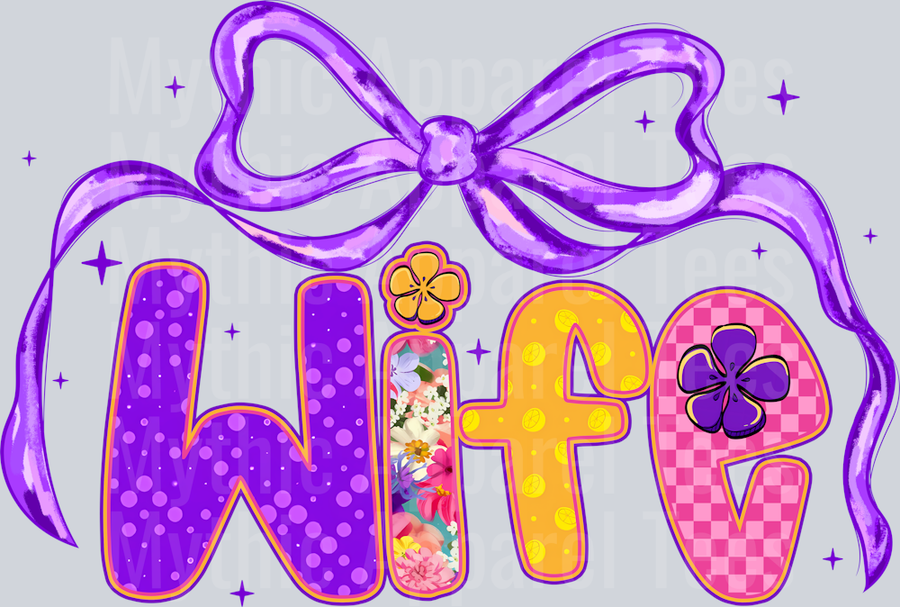Wife Purple Ribbon DTF Wife Transfers