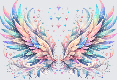 Angel Wings Holographic Glitter Rainbow Sparkle Fantasy Wings