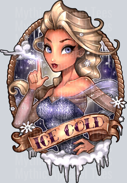Elsa Tattooed Baddies Disney Princess DTF Disney Transfers
