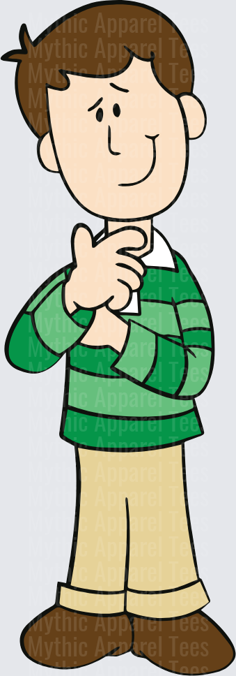 Blues Clues Steve Thinking Pose Green Striped Sweater