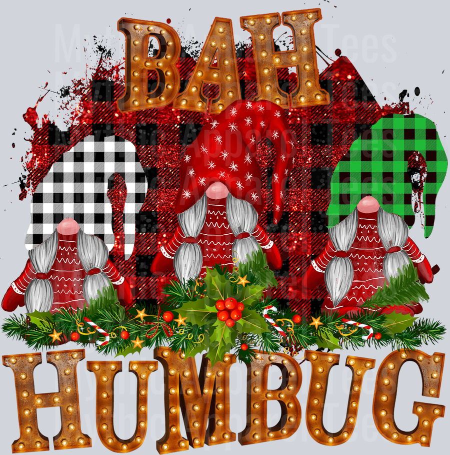 Bah Humbug Gnome Christmas 2 DTF Christmas Transfers
