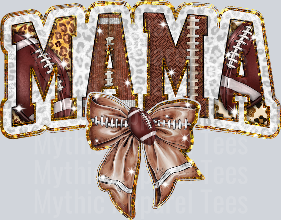 Football Mama Glitter Ribbon cute DTF Sports Transfers
