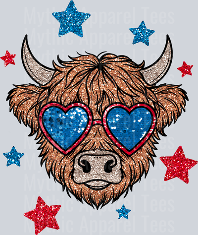 Patriotic Highland Cow