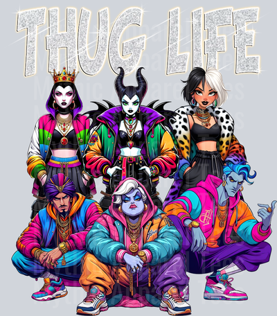 Ursula Maleficent Cruella Hades Jaffar The Queen Disney Villains Halloween DTF Thug Life Transfers