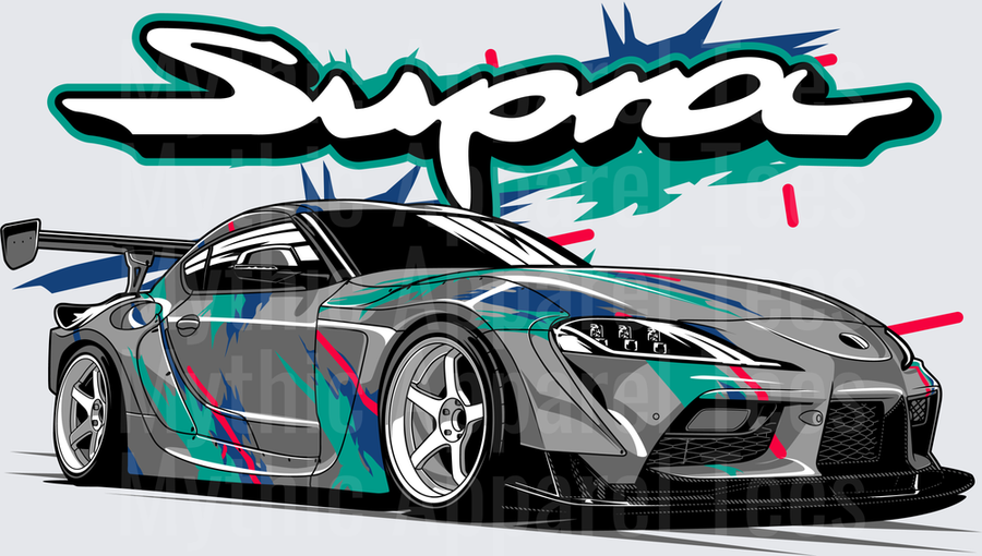 Drifting and Muscle Cars Toyota Supra GR Wide Body Graffiti Wrap