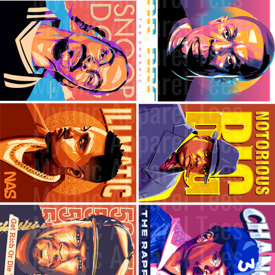 Classic Rappers GANG SHEET 10 FULL SIZE IMAGES