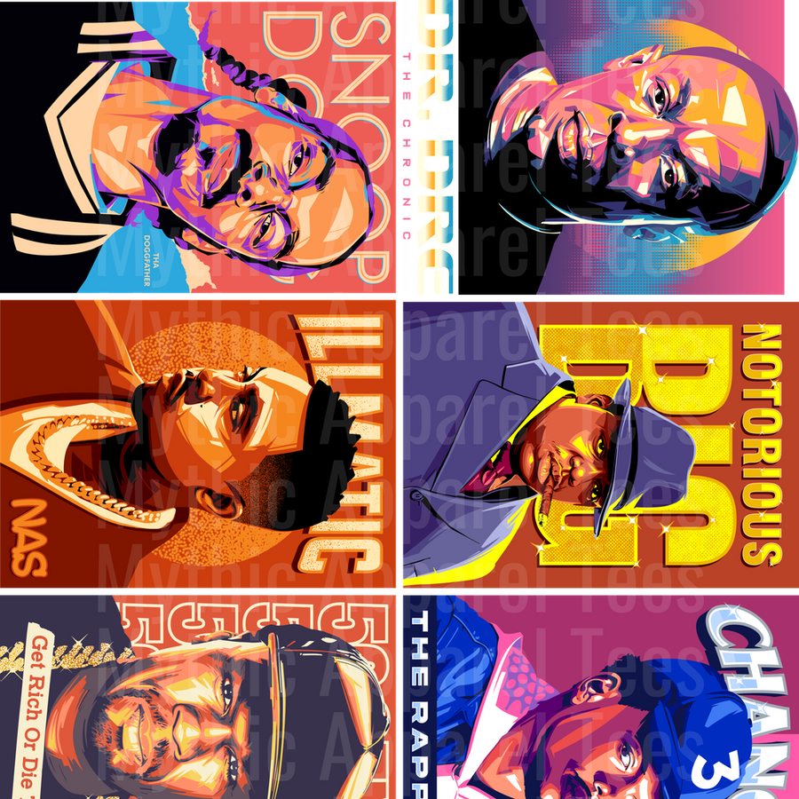 Classic Rappers GANG SHEET 10 FULL SIZE IMAGES