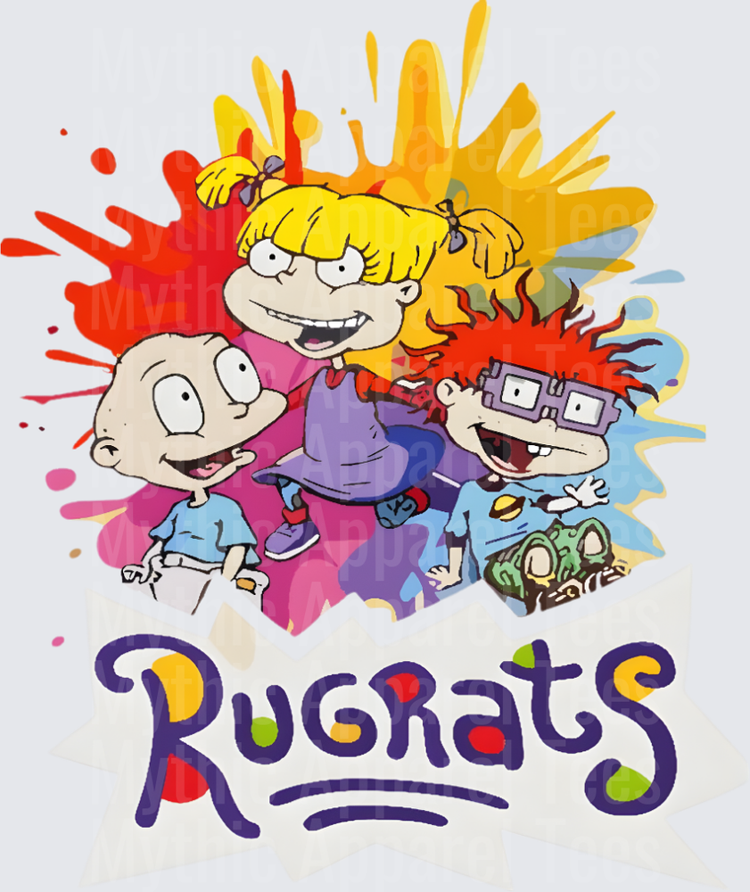 Rug Rats Tommy Angelica Chuckie Colorful Paint Splash Logo