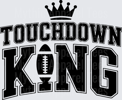 American Football Touchdown King Crown Bold Varsity Lettering