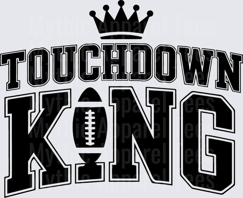 American Football Touchdown King Crown Bold Varsity Lettering