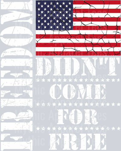 Freedom didn't come for free tattered American Flag DTF Patriotic Transfers