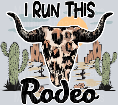 I run this rodeo Cow Print Western