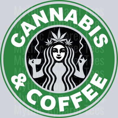 Cannabis & Coffee Starbucks weed plant DTF Weed Transfers