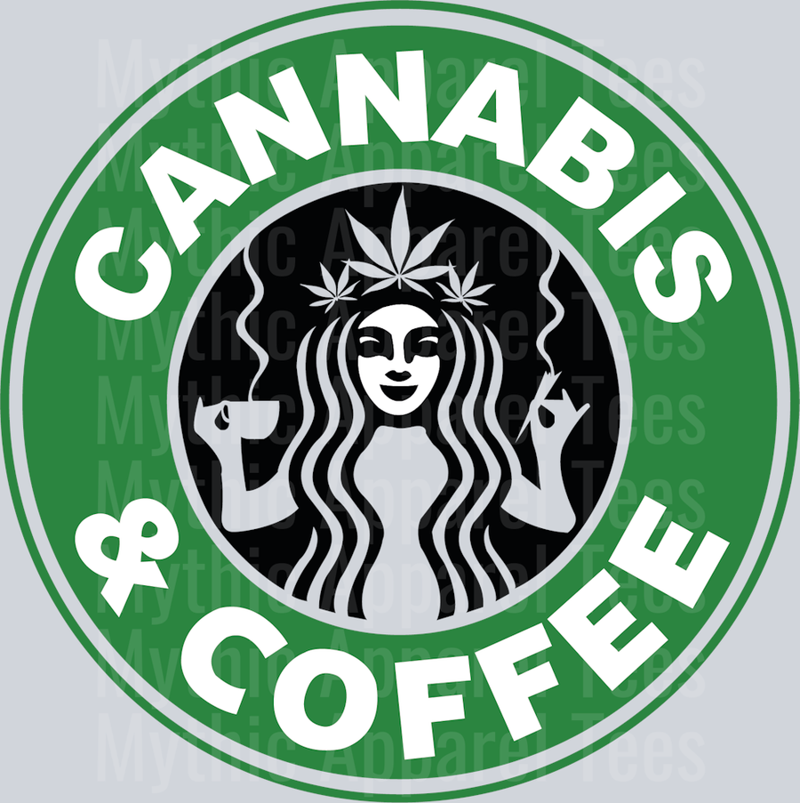 Cannabis & Coffee Starbucks weed plant DTF Weed Transfers