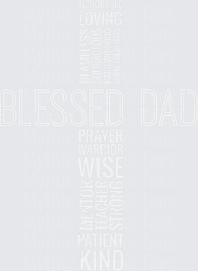 Blessed Dad Christian Cross Word Cloud Typography Faith Father