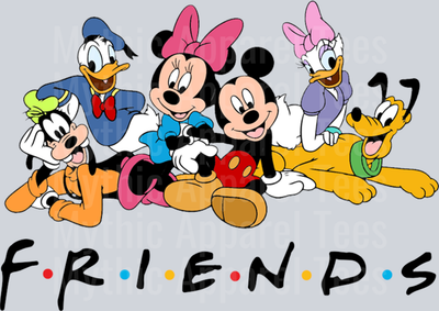 Mickey Mouse F.r.i.e.n.d.s. design characters DTF Disney Transfers