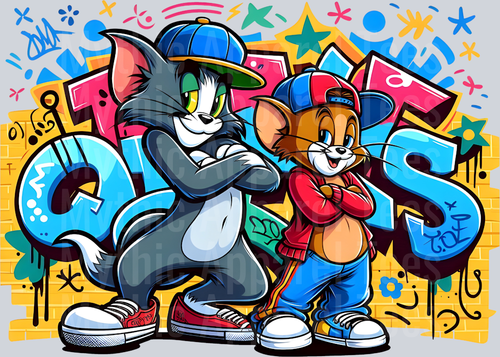 Tom and Jerry 3 Graffiti DTF Pop Culture Transfers