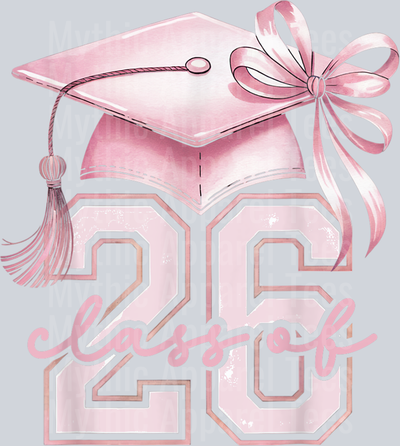 Pink Senior 2026 Coquette Bow Class of 2026 girls graduation T-Shirt