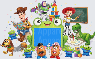 Toy Story 5 Characters School Day Learning Tablet Frog Frame