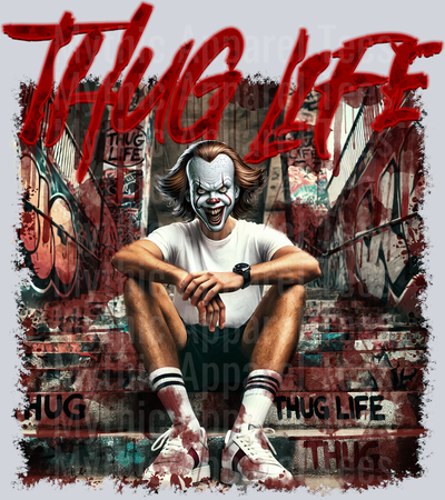 Pennywise bloody steps on stairs Horror Movie DTF Thug Life Transfers