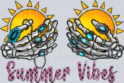 Summer Vibes Skeleton Hand Western Sun Boobs
