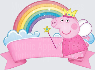 Peppa Pig Fairy Princess Rainbow Banner with Magic Wand