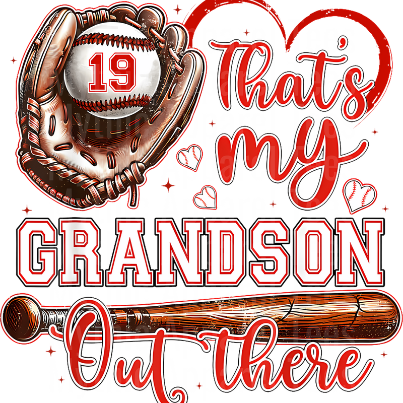 Grandma Grandpa Grandparents Baseball DTF Transfer