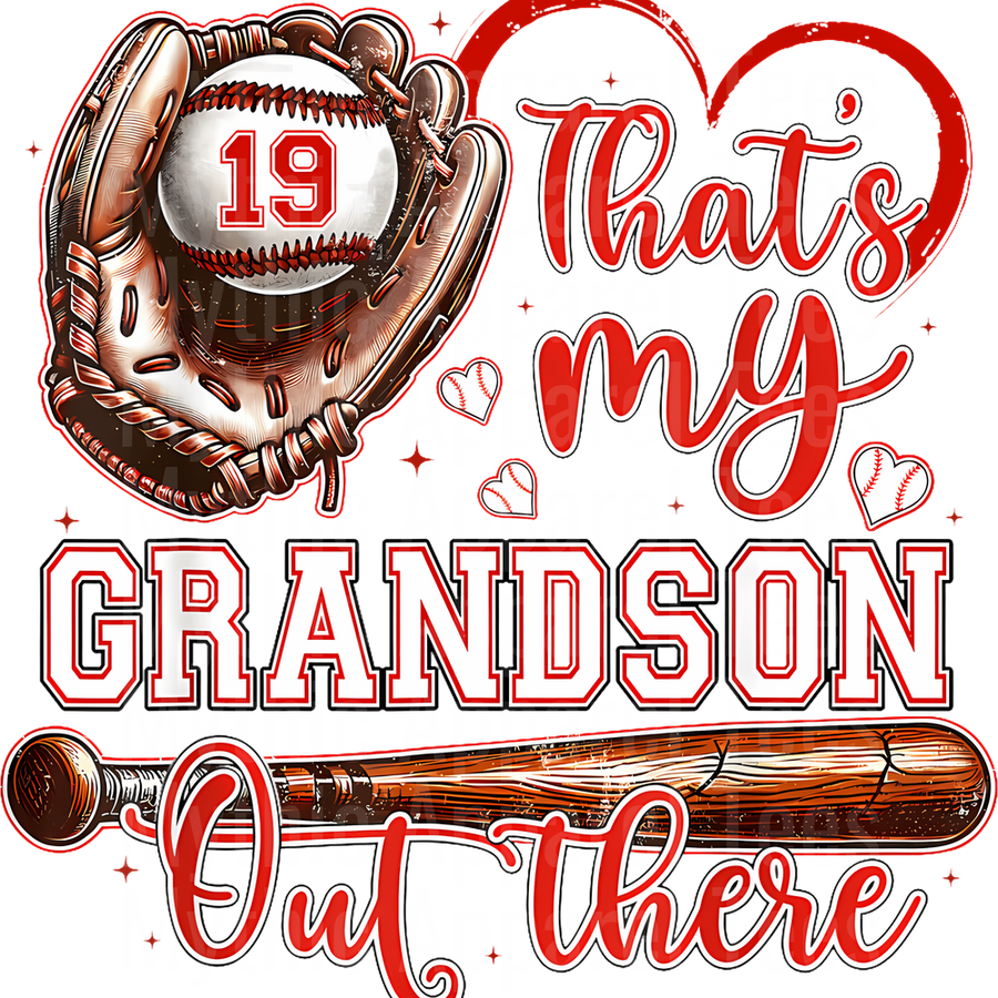 Grandma Grandpa Grandparents Baseball DTF Transfer