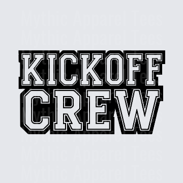 American Football Kickoff Crew Bold Collegiate Block Letters