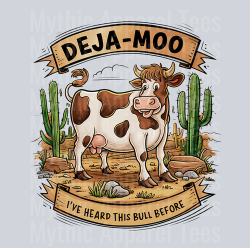 Deja-Moo Cow DTF Funny Highland Cow Transfers
