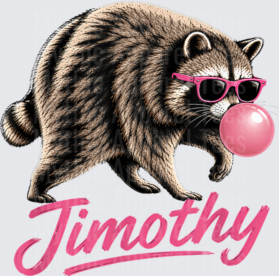 Jimothy Cool Raccoon Pink Sunglasses Bubblegum Script Name