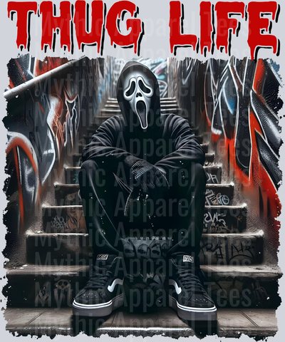 Scream Movie RED DRIPPING BLOOD on stairs Horror Movie DTF Thug Life Transfers