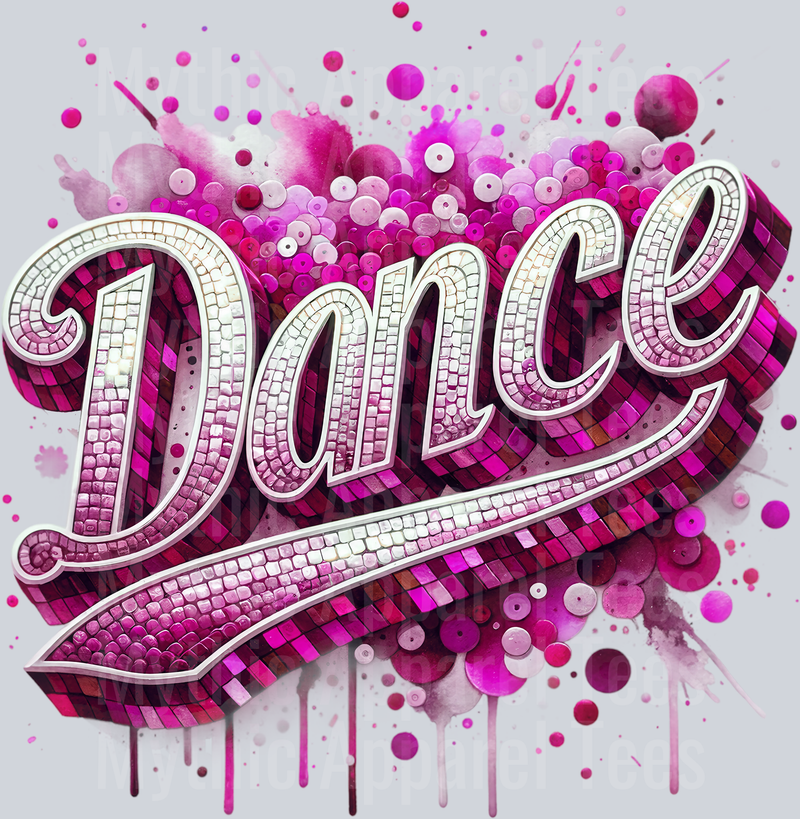 0020 Dance Sequin Pink DTF Dance Swoosh Transfers