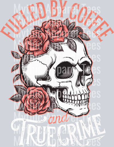 Fueled By Coffee flowers DTF Coffee Transfers