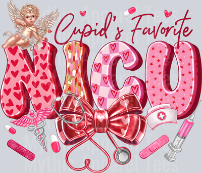 Cupids Favorite NICU Nurse DTF Valentines Day Transfers