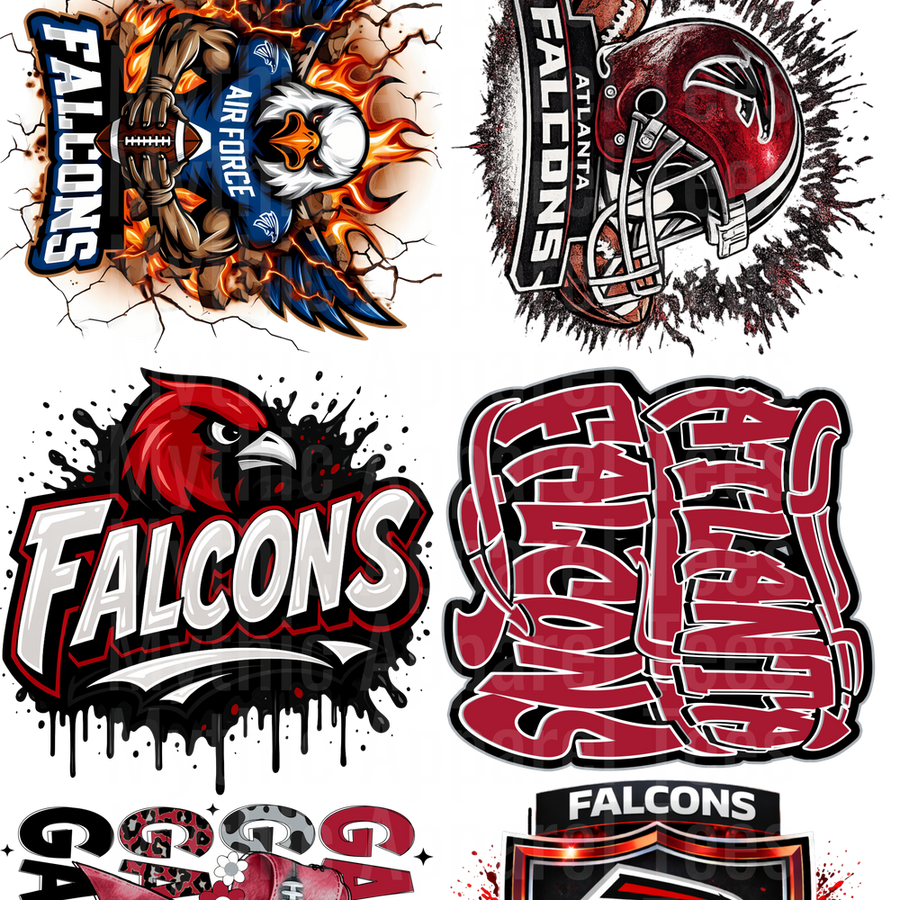 FALCONS NFL GANG SHEET 10 FULL SIZE IMAGES