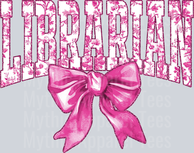 Light Pink Librarian College Font Floral Teacher Design