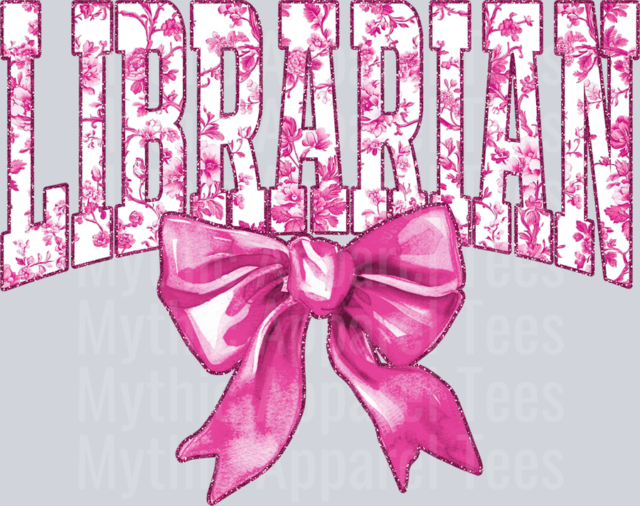 Light Pink Librarian College Font Floral Teacher Design