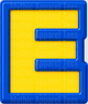 Toy Story Alphabet Letter E Blue Yellow Playroom Block Style