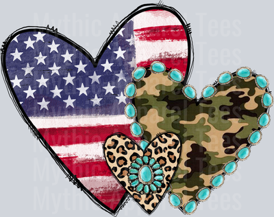 American Heart Camo Patriotic Western