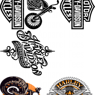 HARLEY DAVIDSON GANG SHEET 10 FULL SIZE IMAGES