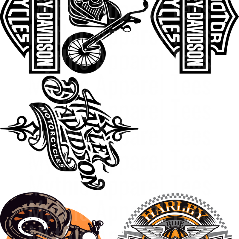 HARLEY DAVIDSON GANG SHEET 10 FULL SIZE IMAGES