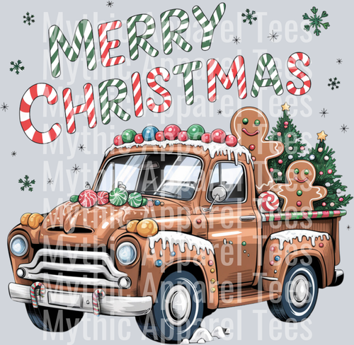 Merry Christmas Truck - Christmas DTF Transfer