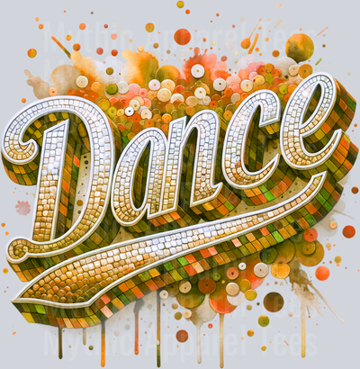 0020 Dance Sequin Orange DTF Dance Swoosh Transfers