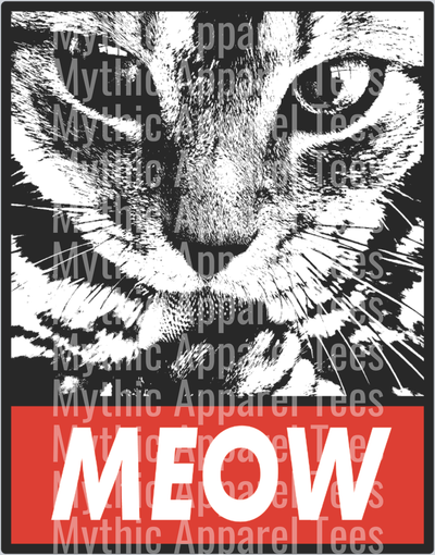 MEOW – DTF Heat Transfer – Funny Cat Design