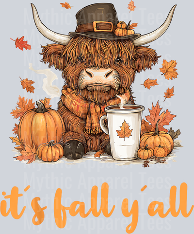 Scottish Highland Cow Fall Thanksgiving it´s fall yáll T-Shirt