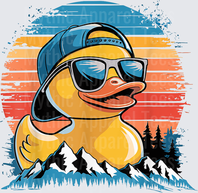Jeep Ducks Cool Rubber Duck Snapback Hat Sunglasses Retro Mountain Sunset